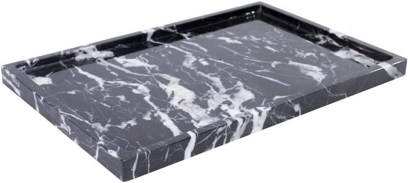 Future stone 100% Natural Marble Serving Tray Luxury Marble Storage Tray for Home Decor Stone Tray for Bathroom/Kitchen/Vanity/Dresser,Plate Holder for Tissues, Candles, Towel - Image 1